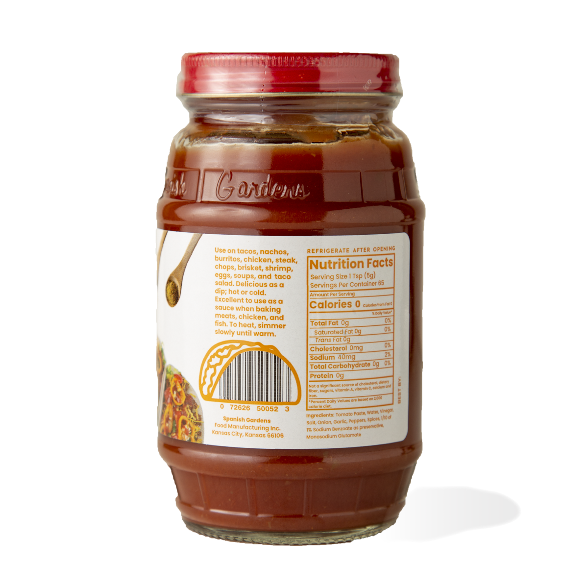 Extra Hot Taco Sauce (11.5 oz) 6 pack Spanish Gardens Foods