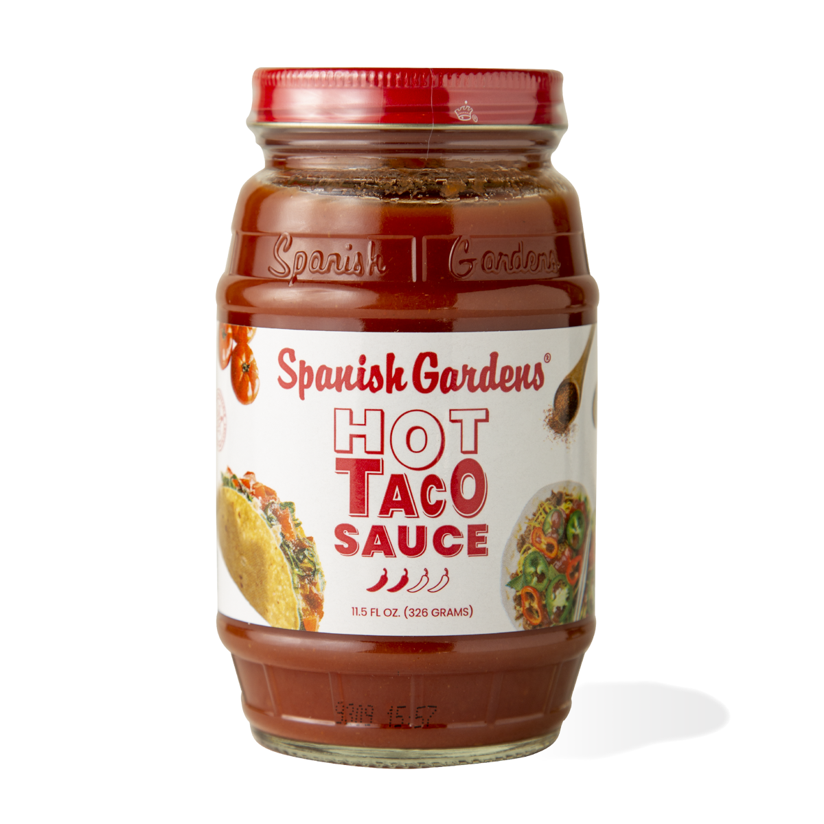 Hot Taco Sauce (11.5 oz) 6 pack Spanish Gardens Foods